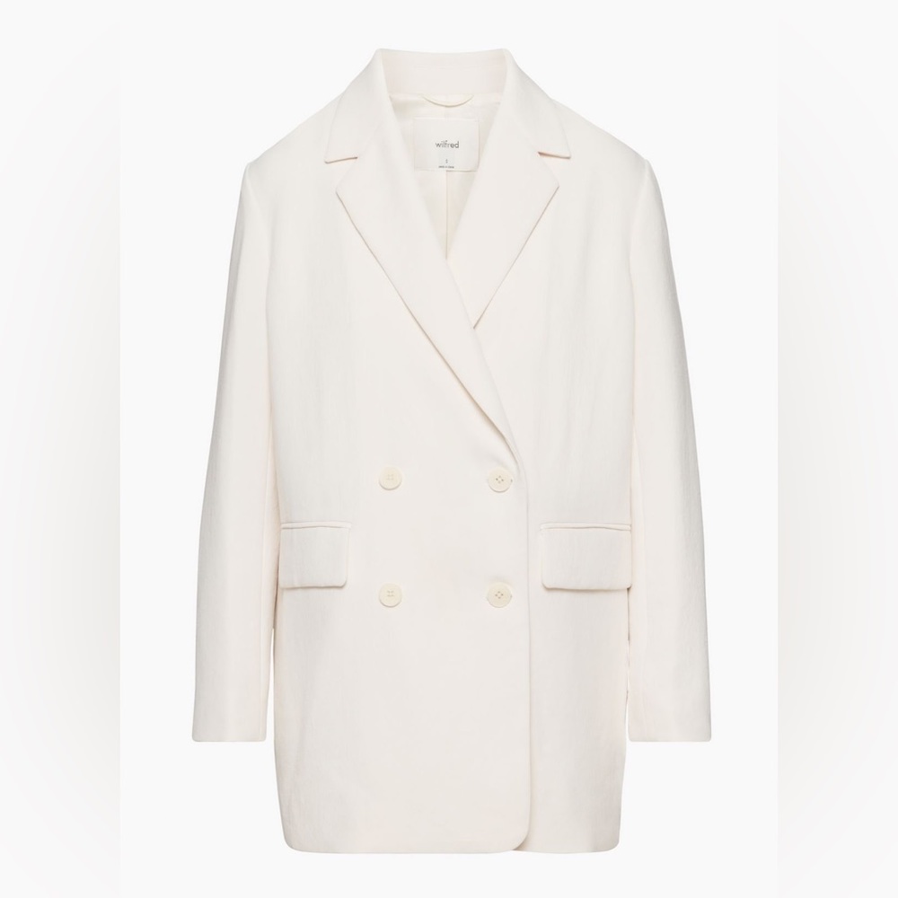 Aritzia Wilfred Cherrelle Light Birch new Formal Wedding Oversized Blazer Size L - Picture 7 of 15